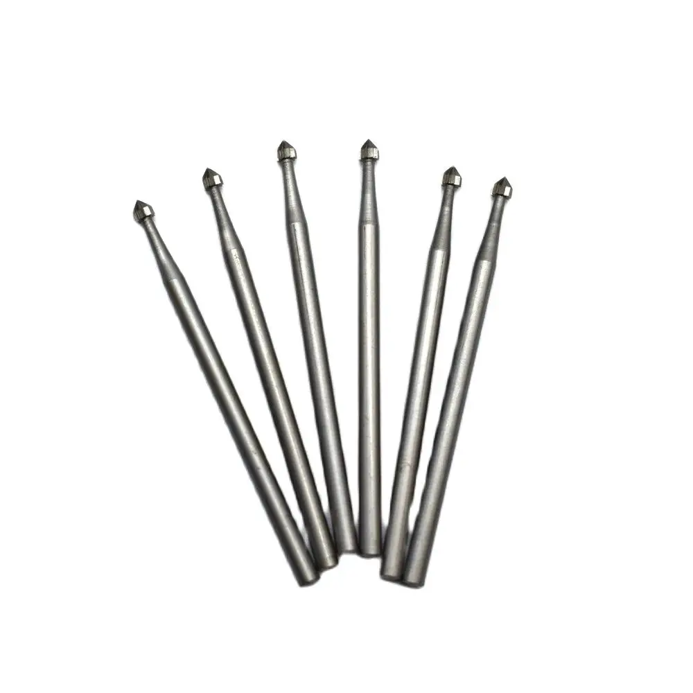 

6PCS Alloy Tungsten Steel Round Burs for Stone Setting 2.35MM Shank Jewelry Engraving Bits Wood Milling Cutter