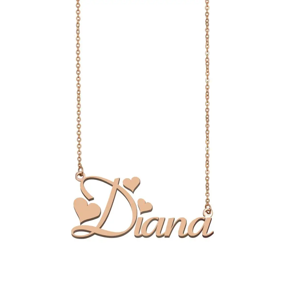 

Diana Name Necklace Personalized Custom Nameplate Choker for Women Girls Birthday Daughter Christmas Mother Gift