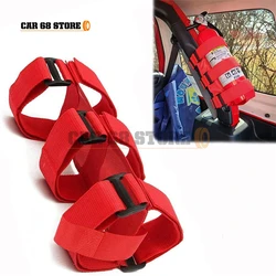 1 Pcs Car Roll Bar Fire Extinguisher Holder Belt Oxford For Jeep Wrangler JK JKU JL TJ CJ Fire Extinguisher Mount Strap Car Part