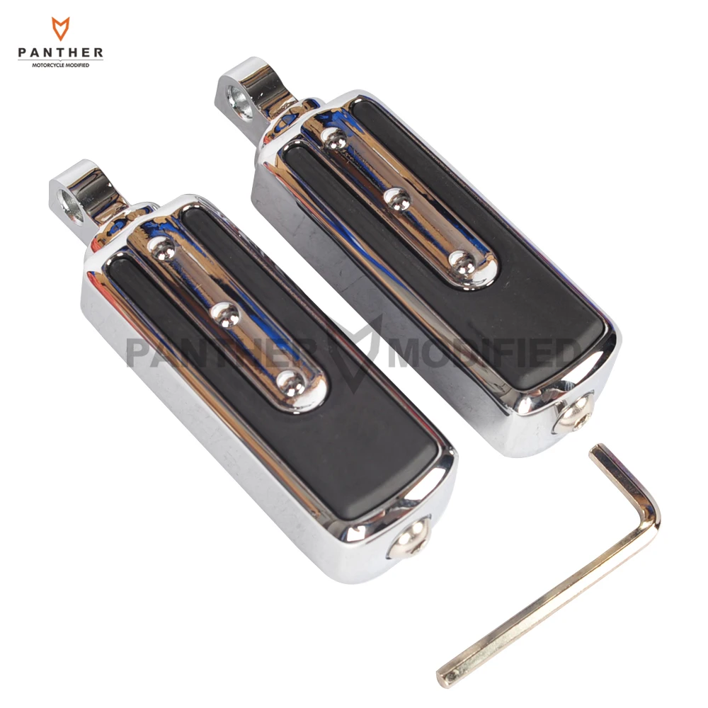 

Chrome Motorcycle Male Mount-Style Foot Pegs Footpeg Moto Foot Rest case for Harley Iron 883 Road Glide Softail