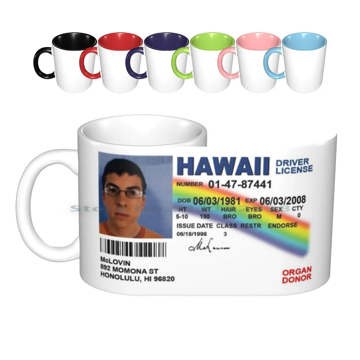 Mclovin Ceramic Mugs Coffee Cups Milk Tea Mug Mclovin Superbad Movies Movie Comedy Id Fake Hawaii Tumblr Seth Rogan Jonah Hill