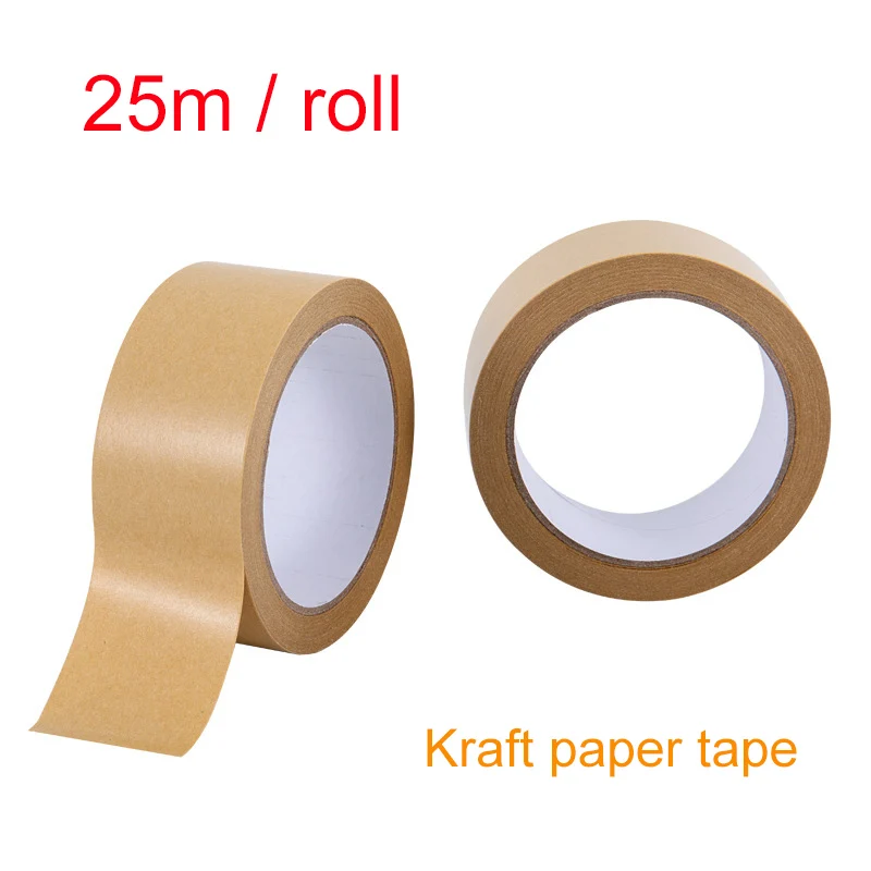 Kraft Tape High Viscosity Strength Photo Frame Adhesive Tape Self Adhesive Hand Tearing Box Paper Hand Tear Waterproof25m / roll