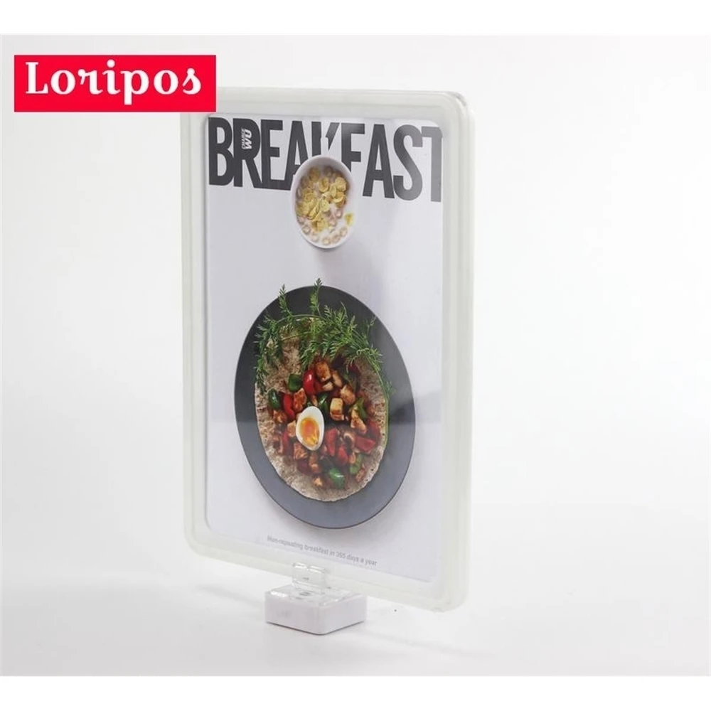 A5 10 Buah Poster Foto Menu Iklan Tag Tampilan Rak Magnetik Meja Tanda Label Pemegang Logam Rak Dinding Bingkai Iklan