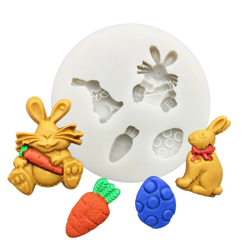 

Bunny Carrot Silicone Sugarcraft Mold Cookie Cupcake Chocolate Baking Mold Fondant Cake Decorating Tools