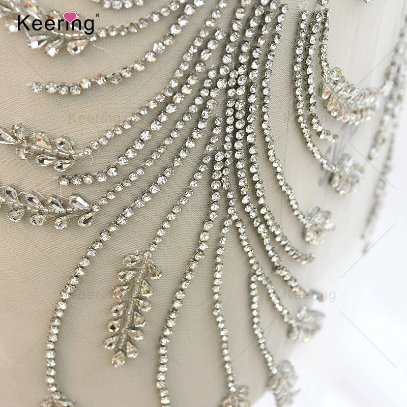 Rhinestone Applique for Wedding Dress, Beaded Body Jewelry, High Quality, WDP-369