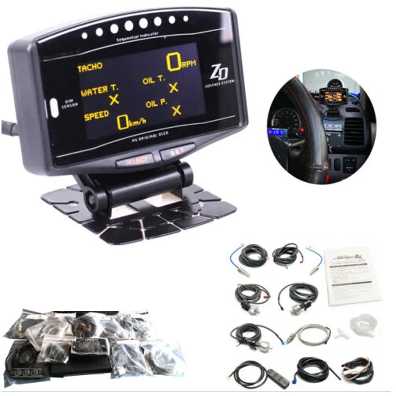 Universal Advance ZD 10 in1 De style link Auto Gauge DF09703 Sports Package Digital Tachometer Full Kit BF CR C2 meter