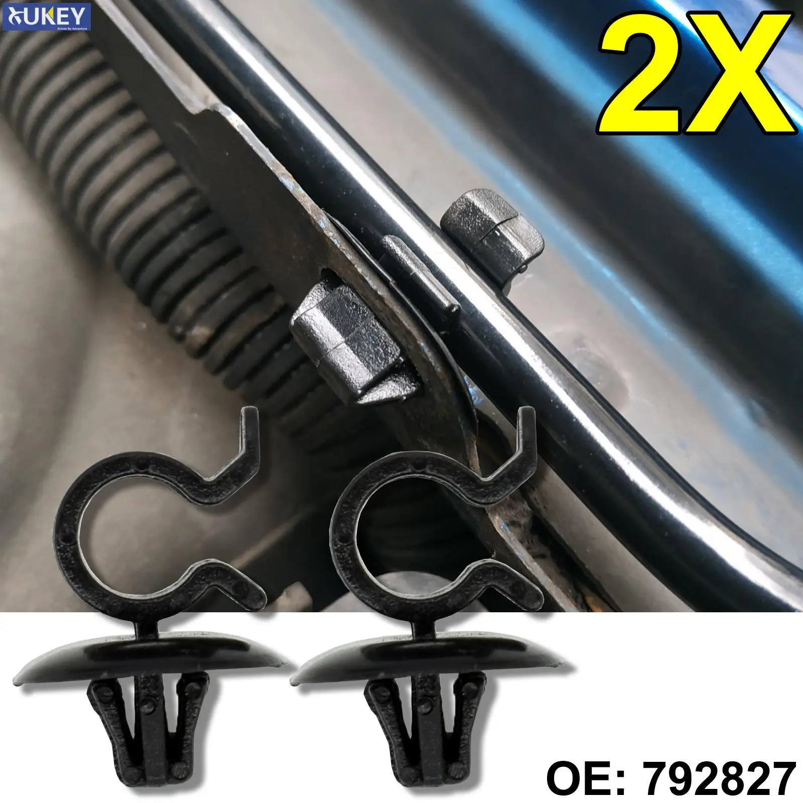 2x Hood Bonnet Rod Support Prop Clip Stay Clamp Holder 792834 For Citroen C2 C3 C4 C5 AX Berlingo B9 Eurovans Evasion Retainer