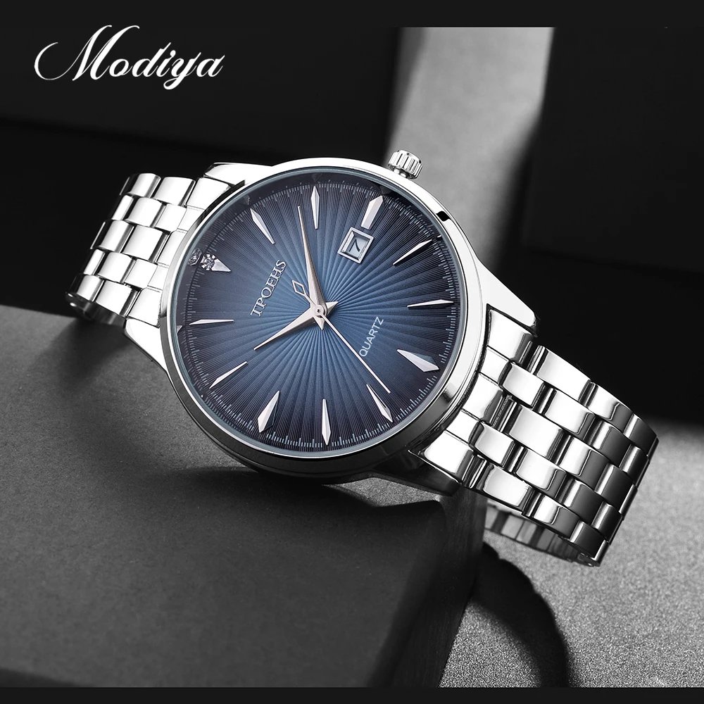 

Modiya Top Brand Luxury Men's Watch Waterproof Stainless Steel Clock Quartz Watch Men's Dating Special Wristwatch Free Shipping