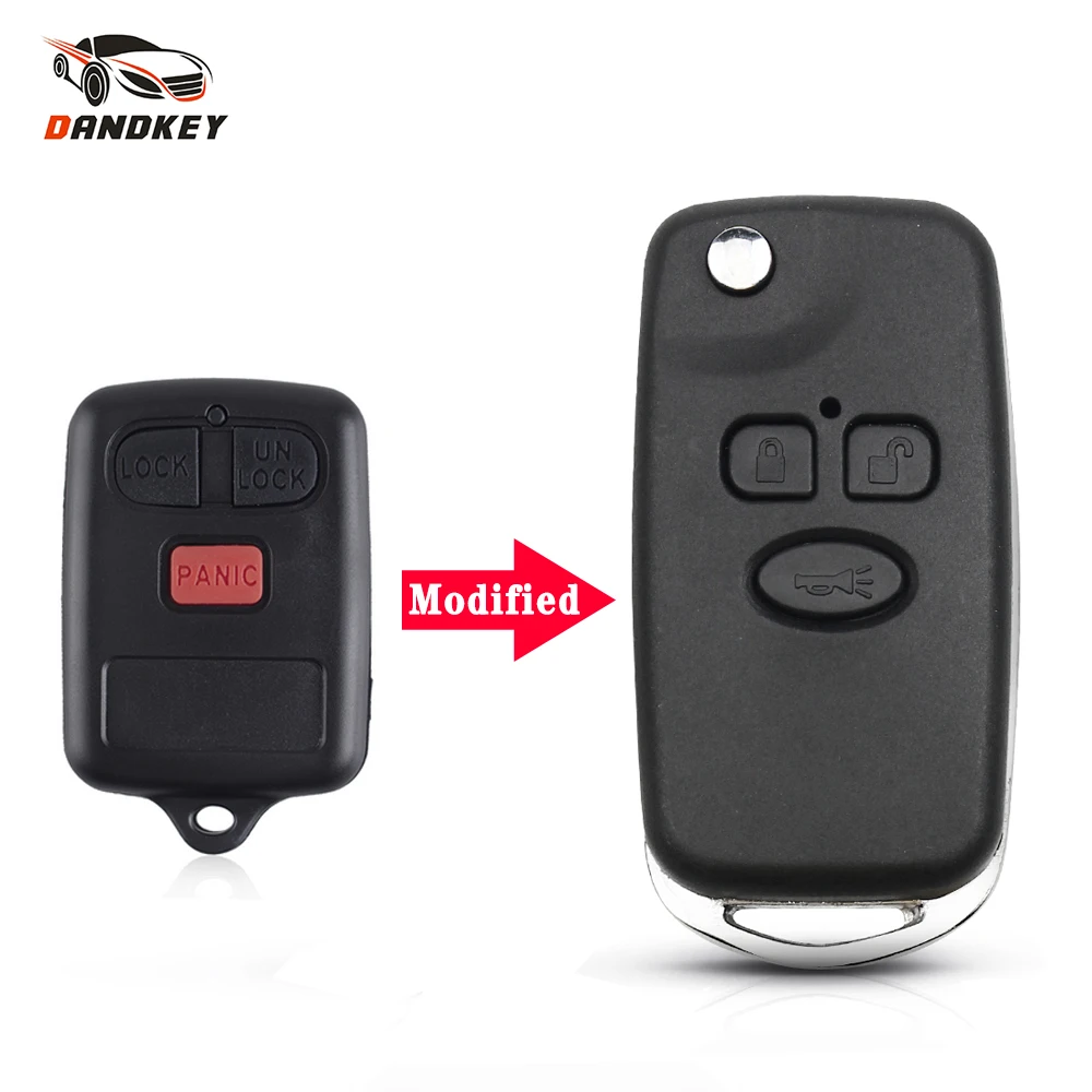 

Dandkey Replacement Modified Flip Folding Car Remote Key Shell Case For BYD F3 F3R Fob 3 Buttons Key Blank Uncut Blade Cover