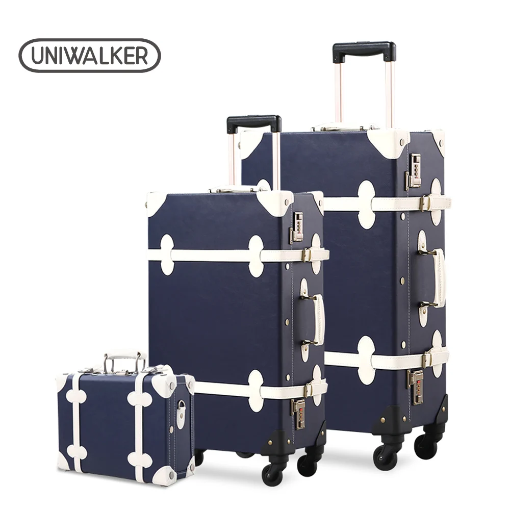 3PCS/SET Vintage PU Travel Luggage,12\