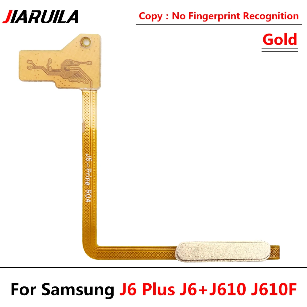 10Pcs，Touch ID Fingerprint Sensor Power Switch ON OFF Side Home Menu Button Key Flex Cable For Samsung J6 Plus J6 + J610 J610F