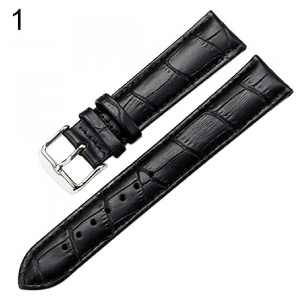 16/18/20/22mm Wrist Strap Replacement High Quality Unisex Faux Leather Watch Strap Buckle Band Black Brown Watch Wrist Strap