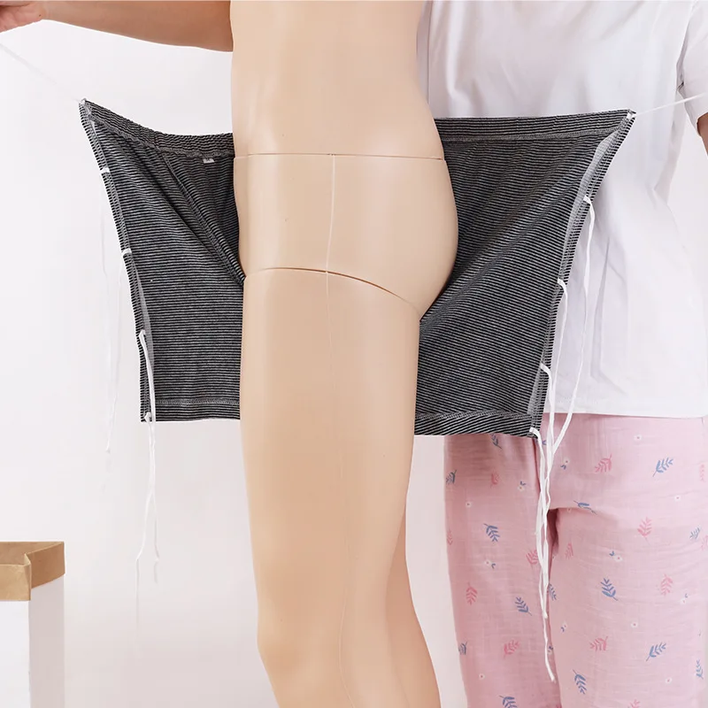 2 Pack Tethered Men's Nursing Underpants Easy Open Close for Elderly Patients Daily Home Health Care Comfortable Adult Diapers