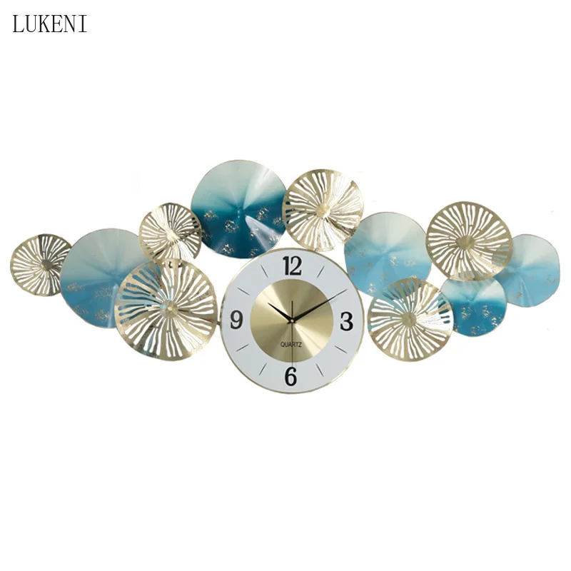 

Chinese Wrought Iron Wall Ornaments Light Luxury Flower Sofa Background Wall Decoration Wall Clock Creative Silent Wall Clock
