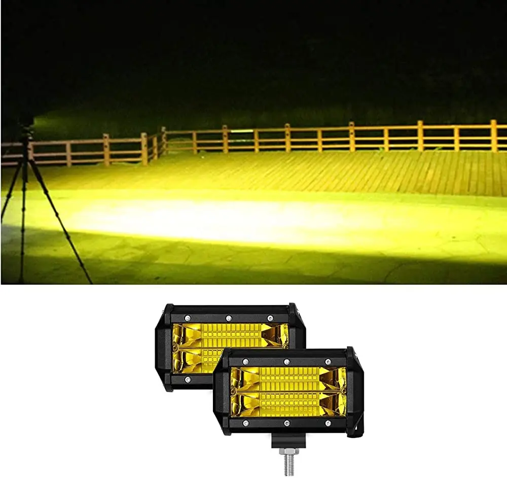 72W OFF-ROAD LED WORK LIGHT 5 INCH CAR MOTORCYCLE SUV TRUCK WHITE YELLOW NIGHT DRIVING FOG LAMP AUXILIARY INDICATOR 9-30V