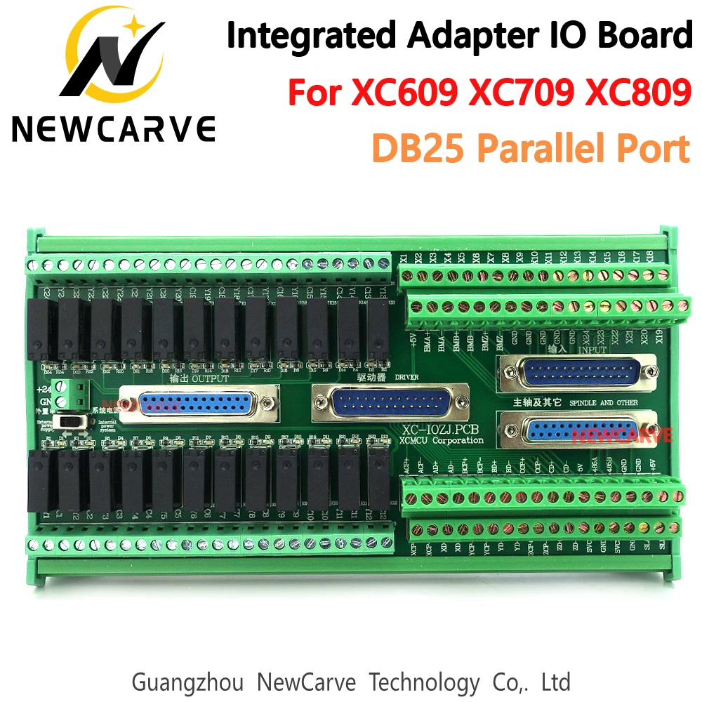 Placa IO con adaptador integrado, Cable de puerto paralelo DB25 para XC609, XC709, XC809, controlador de código G, NEWCARVE, 4 Uds.