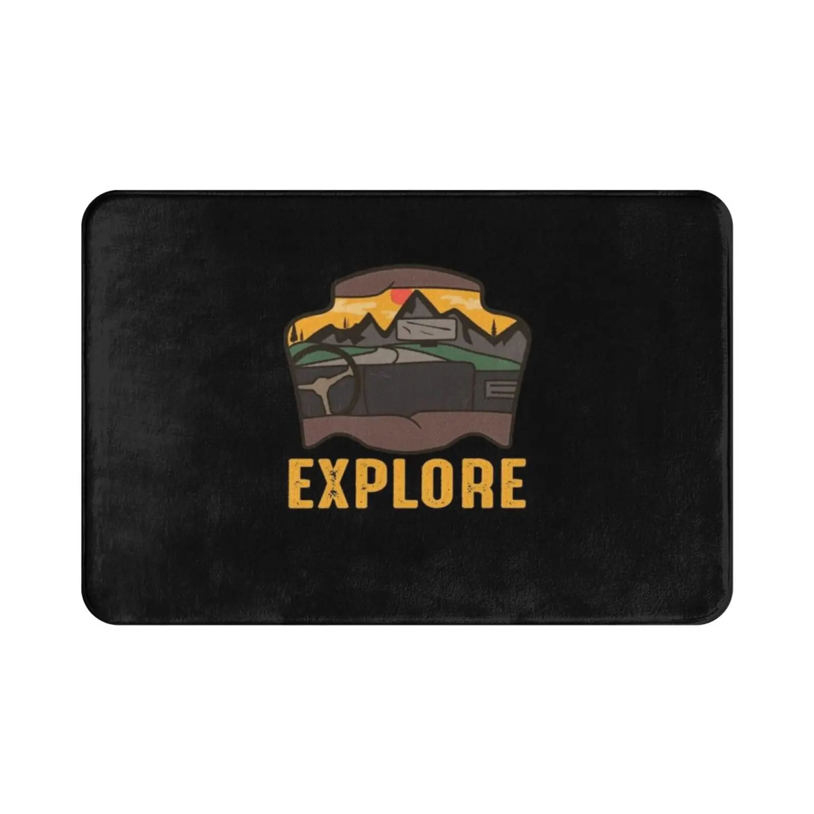 Explore Adventure Patch Car Carpet Mat Rug Cushion Soft Explore Seek Discomfort Hiking Hike Mountain Motto Live