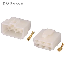 1/5/10/20 Sets 6.3 MM 6 Pin Plastic Electrical Wiring Male Female Plug  Automobile White Connector DJ7061-6.3-11 DJ7061-6.3-21