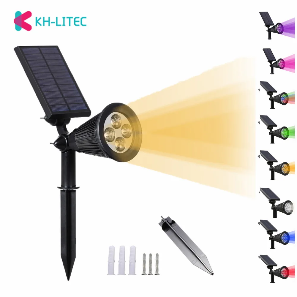 

KHLITEC Solar Spotlight 4 LED Adjustable Solar Light Waterproof IP65 Solar Wall Light Garden Outdoor Landscape Solar Lamps