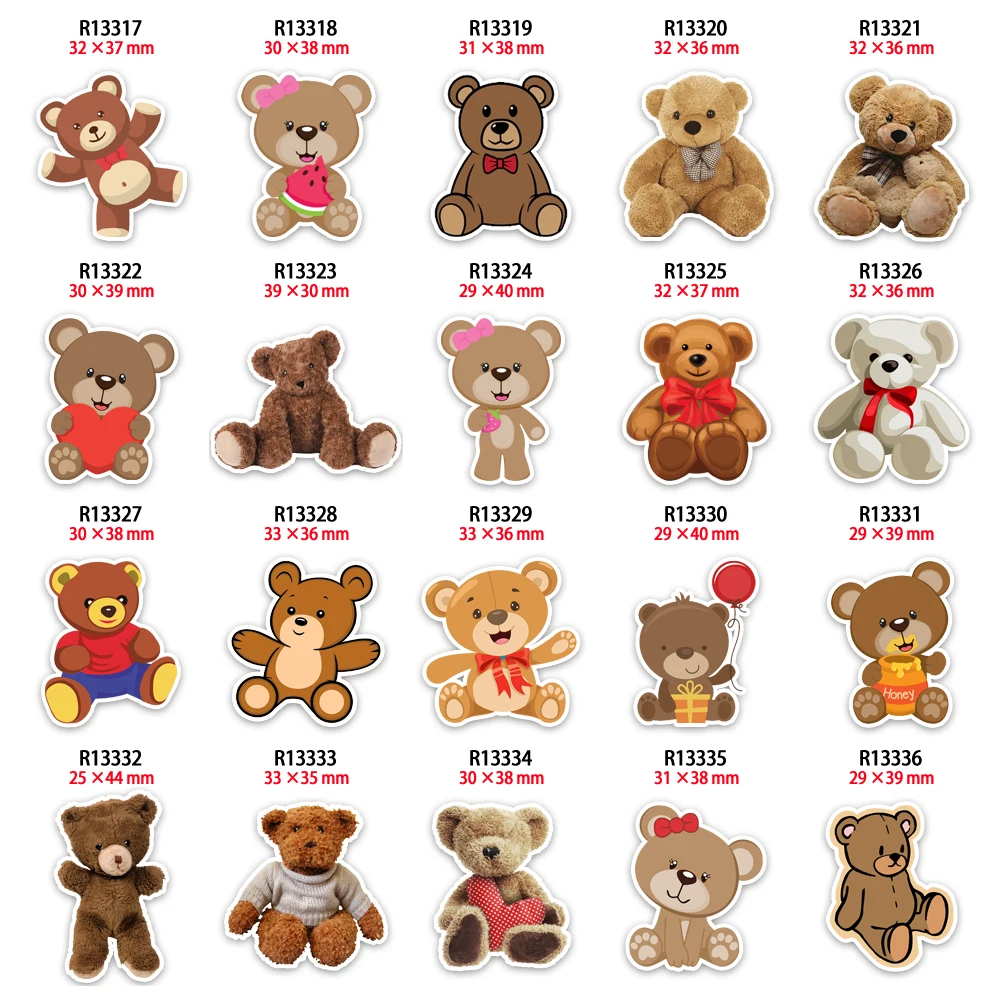 

Cartoon Teddy Bear Planar Resin designs Crafts for Necklace Cake Charms Decoration Jewelry Making 10pcs