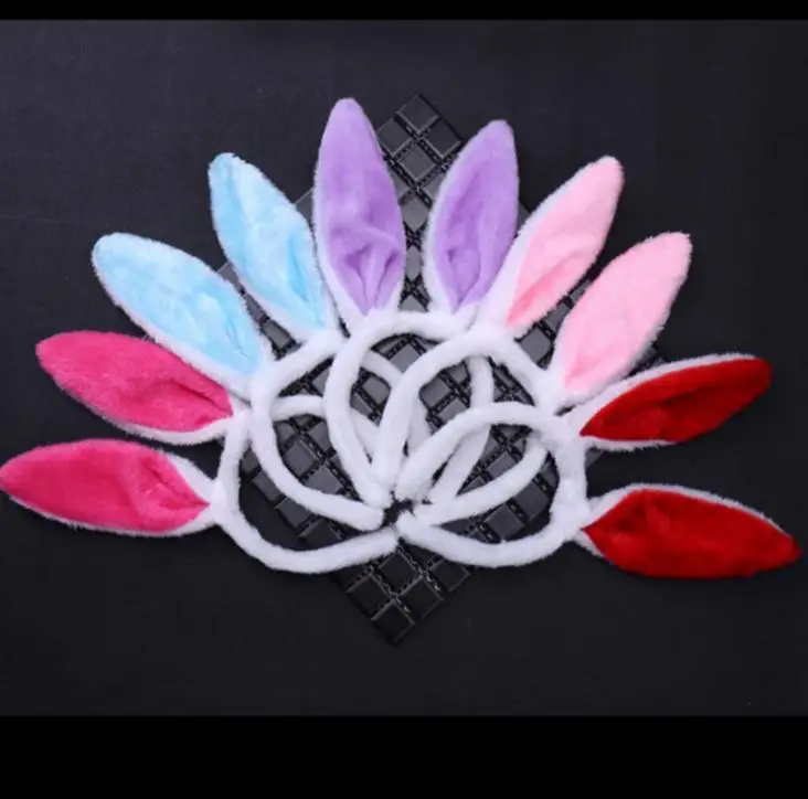 Plush Bunny Ears Hairbands Cute Bunny Headband Easter Bunny Ears Hairbands for Party Decoration Party Favor  SN3632