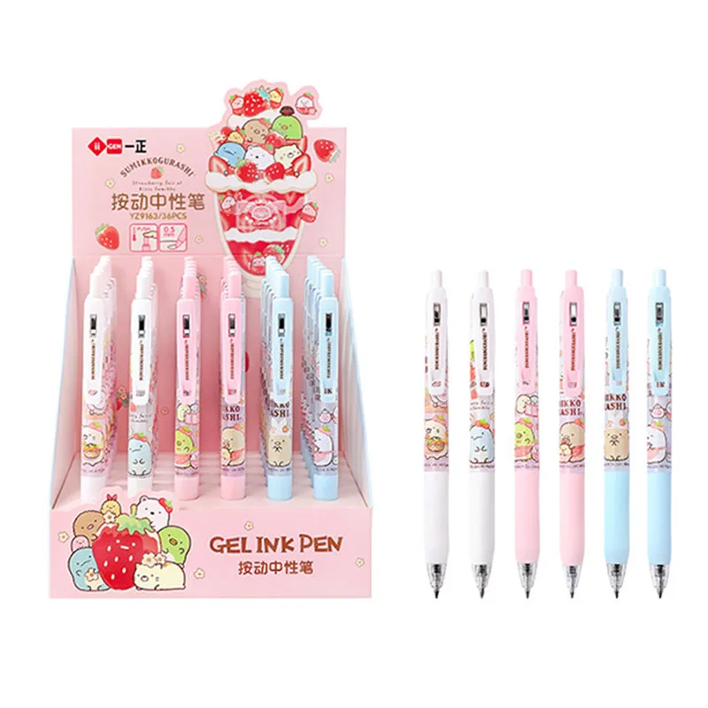 

36 pcs/lot NewSumikko Gurashi Press Gel Pen Cute 0.5mm Black ink Signature Pens Promotional Gift Stationery School Supplies