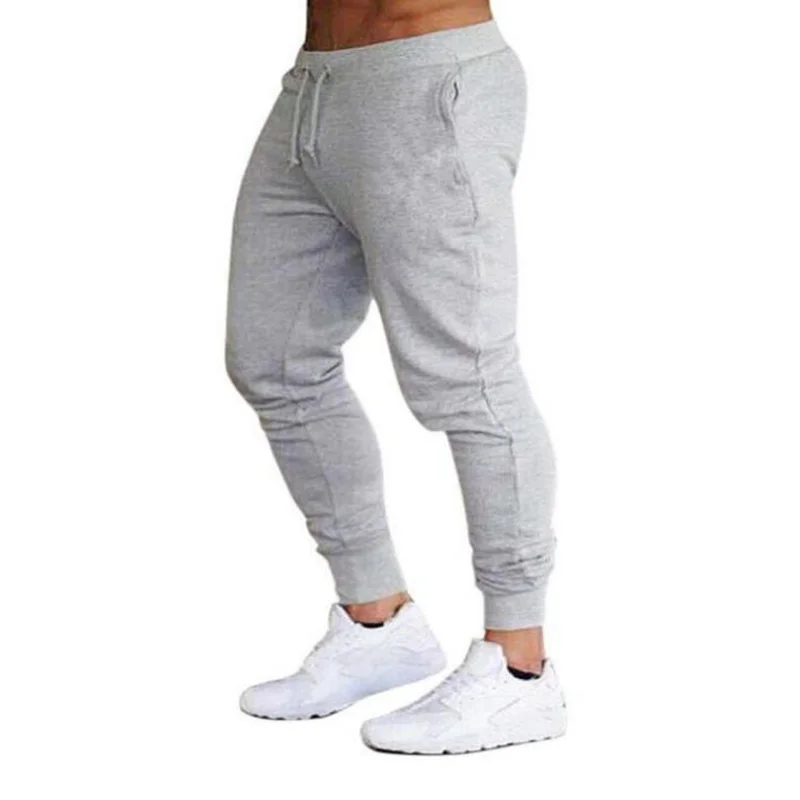 Pop Pop Men's High quality Brand Men pants Fitness Casual Elastic Pants bodybuilding clothing casual sweatpants joggers pants