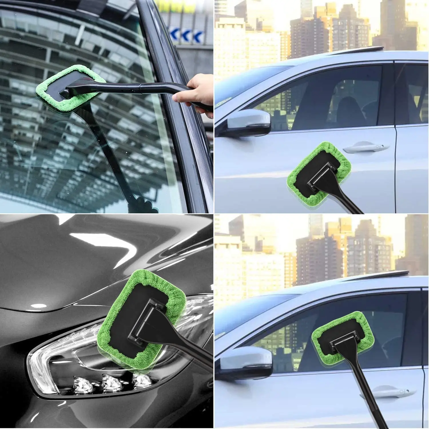 Car Window Windshield Cleaner Brush Wiper Microfiber Cloth Auto Cleaning Wash Brush With Long Handle Car Accessories