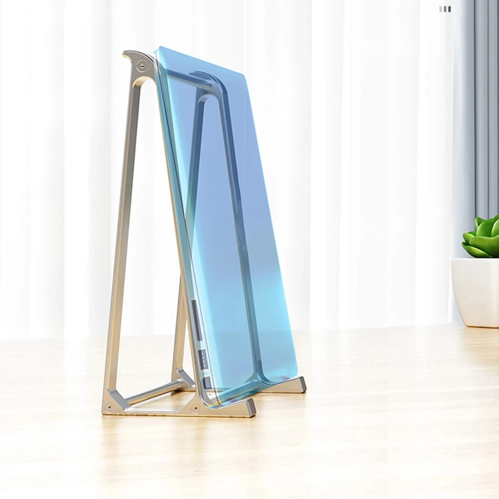 2 In 1 In Lega di Alluminio Verticale di Stoccaggio Supporto Laptop Desktop Tablet Holder Desk Basamento Del Telefono Mobile Per IPad Macbook Pro Notebook