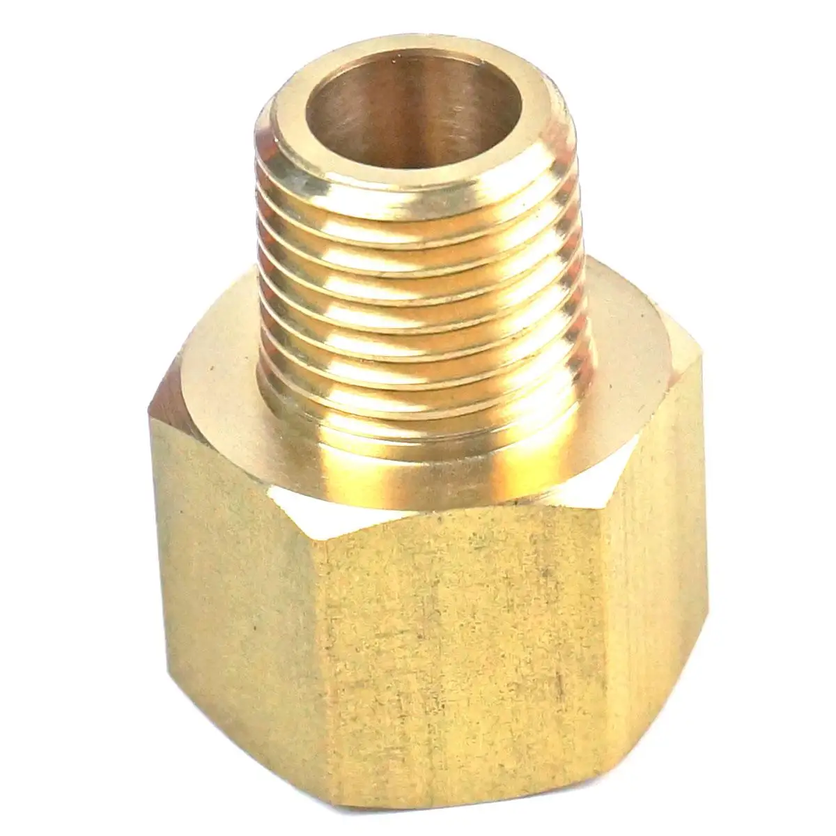 

1/4" BSPT Male x 3/8" NPT Female Brass Pipe Fitting Connector Adapter For Pressure Gauge Air Gas Fuel Water Pressure 229 PSI