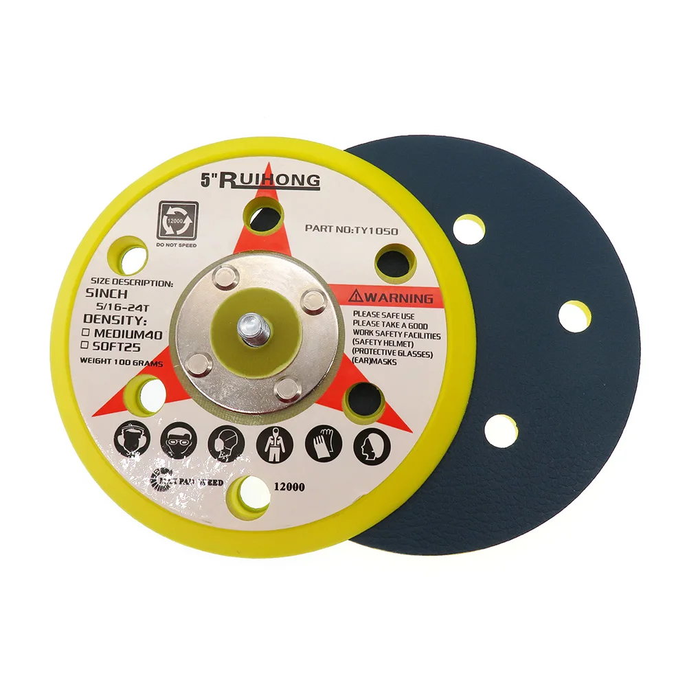 Piastra di supporto per levigatrice PSA DA da 5" Tampone di levigatura orbitale casuale a doppia azione, carta vetrata autoadesiva in vinile per la lavorazione automatica del legno