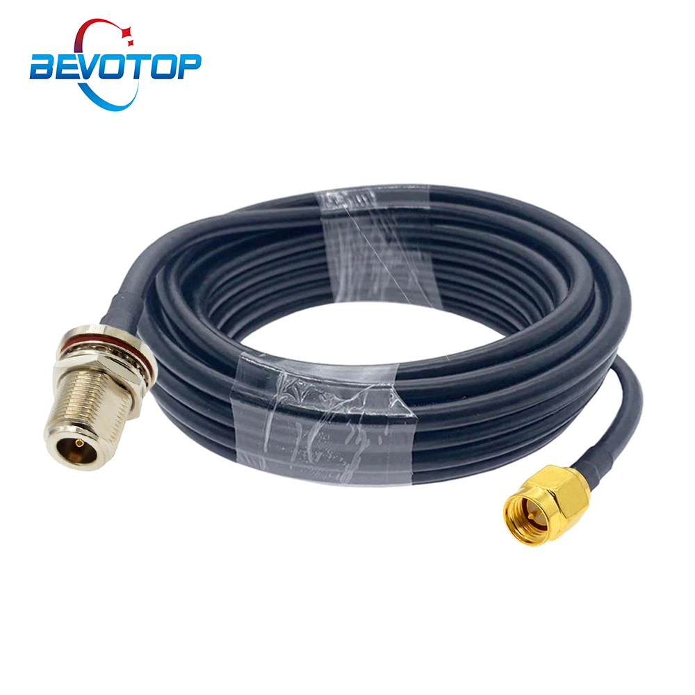 

SMA to N Female Bulkhead Low Loss LMR195 Coaxial Cable RF Extension Jumper for 4G LTE Wireless Router Gateway Cellular