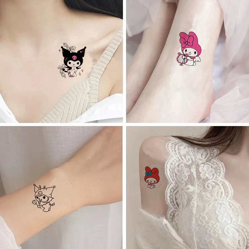 17pcs/Lot Rabbit Cartoon Temporary Tattoo Stickers Women Children Girls Heart Small Fresh and Cute Body Art Fake Tattoo Set Hot