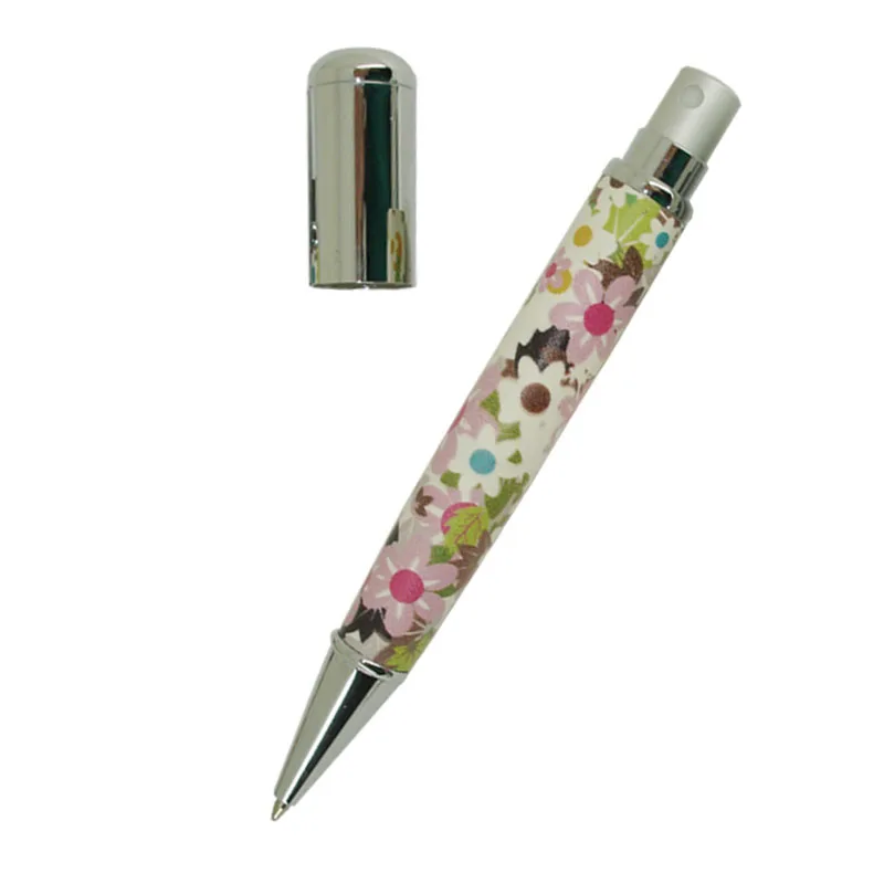 ACMECN Original PU Leather with Atomizer Perfume Ballpoint Pen Colorful Pattern with China Crystal Korea Stationery