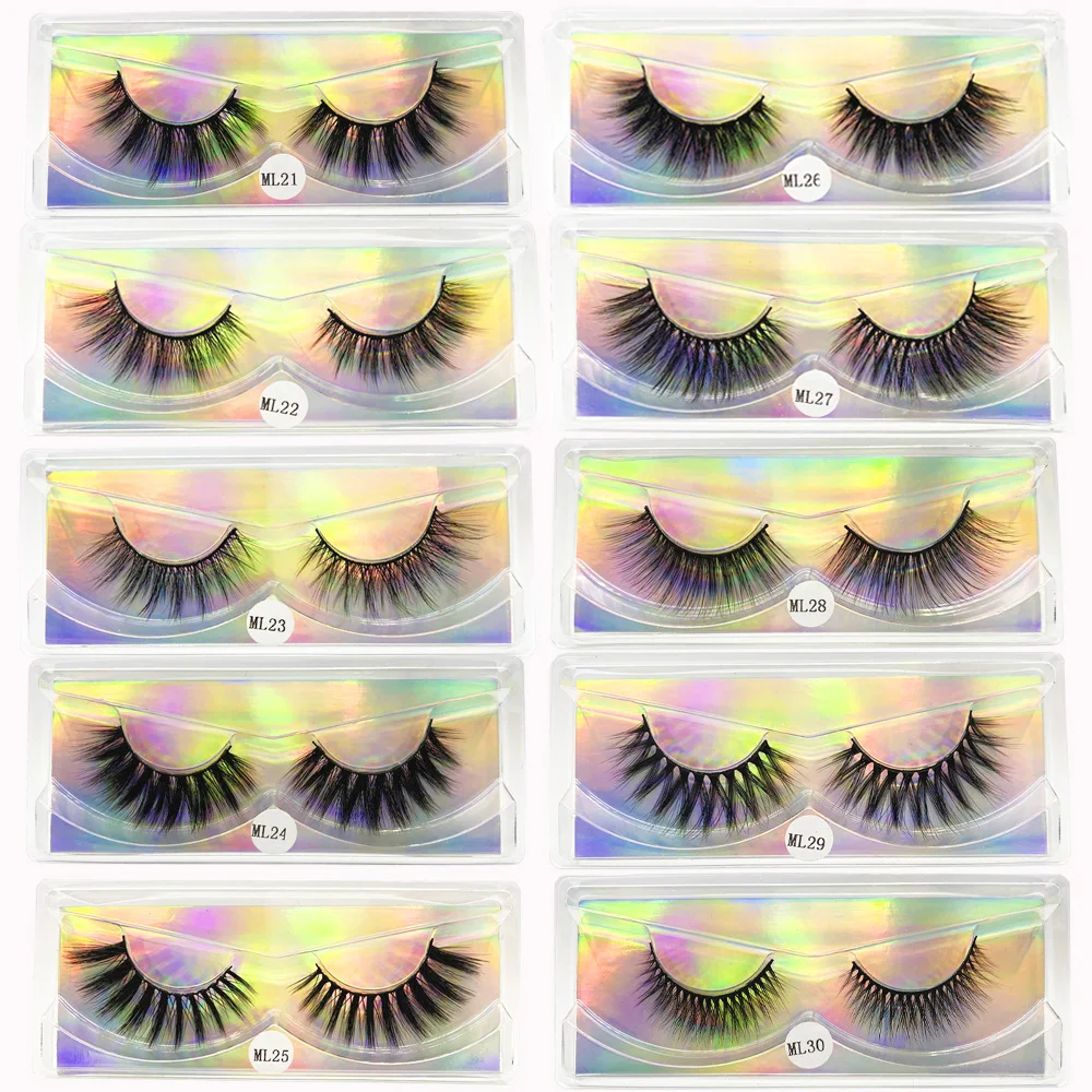 Wholesale Mink Eyelashes Fluffy Natural False Eyelashes Bulk Wispy Soft Faux Mink Lashes Wholesale Lash vendors