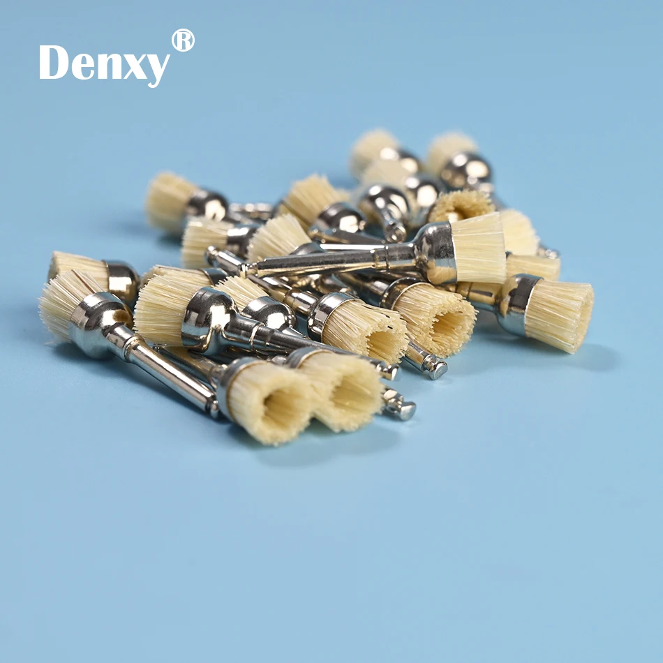 Denxy 500pcs  Dental Nylon Polishing Brush Bowl Shape Dental Prophy Brush Bending Machine  Teeth Whitening Dental handpiece