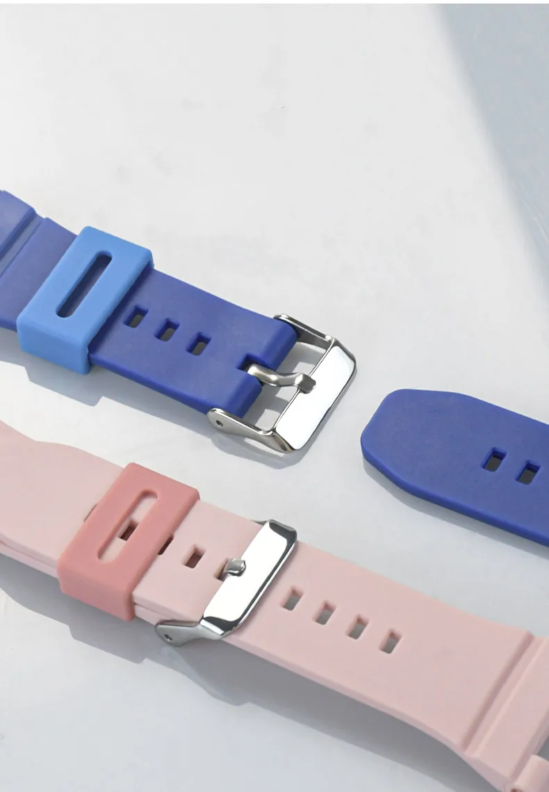 Ремешок детский силиконовый для смарт-часов, со стальной пряжкой