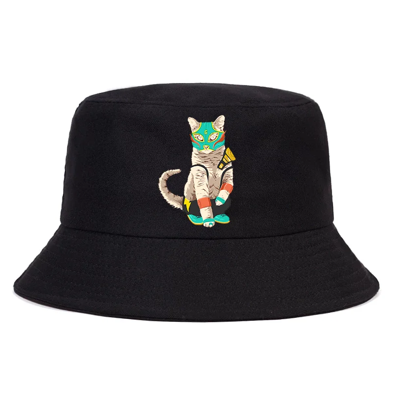 2021 Japanese new  men Catana male/female print cartoon cat fishing hat panama hat