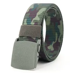 Mens POM Buckle Quick Drying Belts Fashion Camouflage Strap Nylon Army Military Outdoor Tactical Waist Cinto Sport Leisure 3.8cm