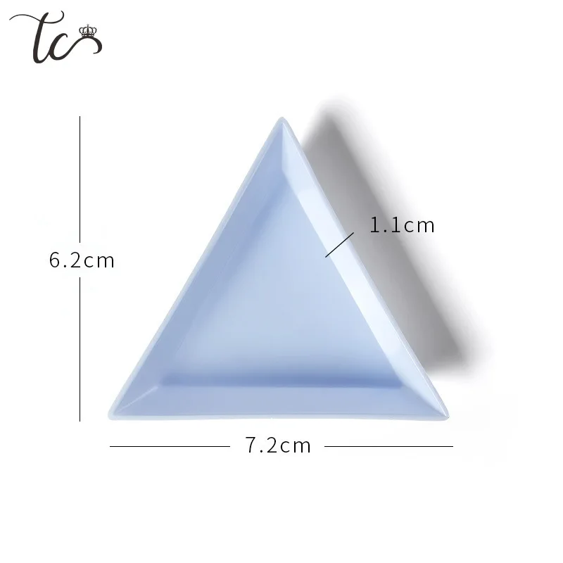 Bandeja triangular de plástico para uñas, placa de almacenamiento de clasificación de cuentas de cristal, herramientas de manicura, accesorio, soporte para pendientes, 5/10 unidades