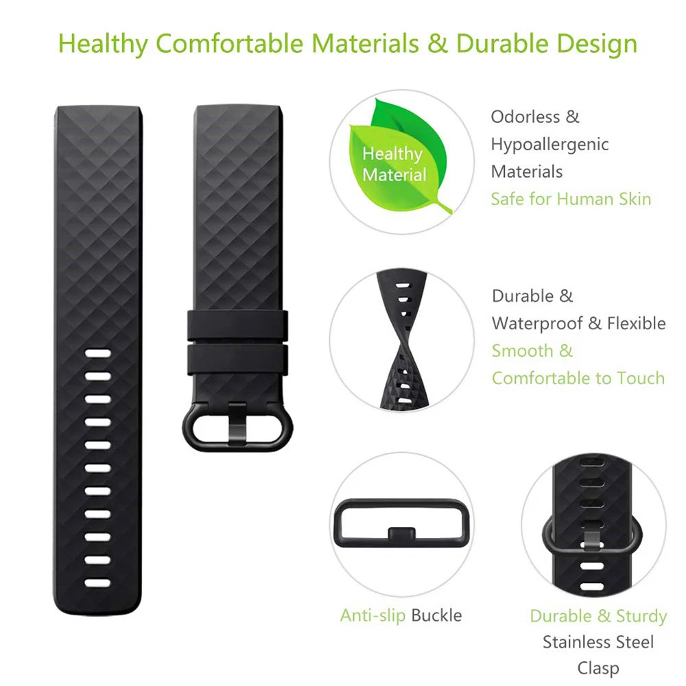 Thay thế Ban Nhạc Dành Cho Vòng Đeo Sức Khỏe Fitbit Charge 3 Dây Đeo Silicone Fitbit Charge 4 Ban Nhạc Cổ Tay Dành Cho Vòng Đeo Sức Khỏe Fitbit Charge 3 ban nhạc