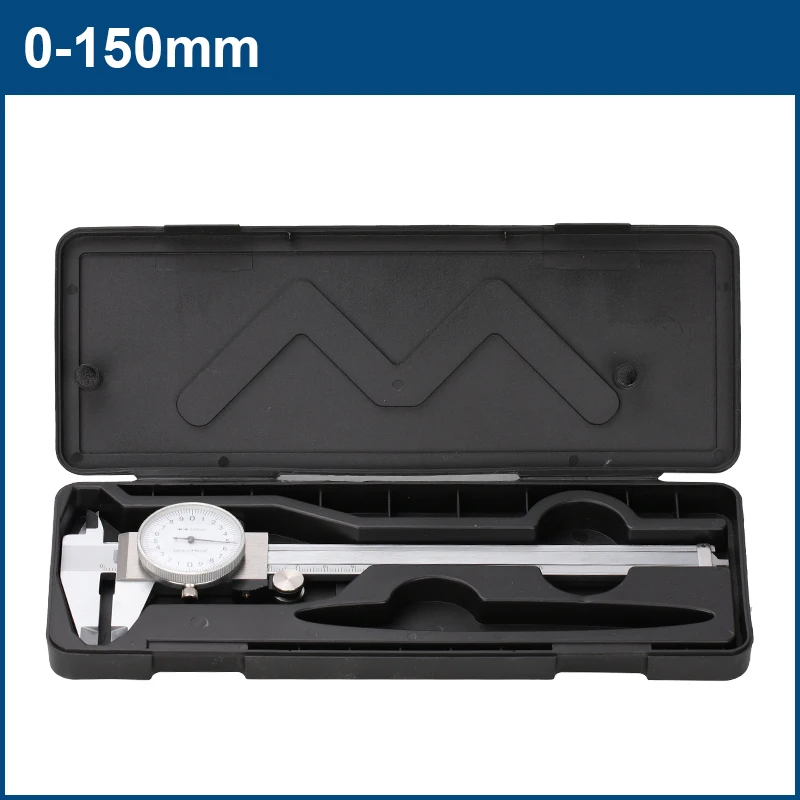 Messuhr 0-150mm Genauigkeit 0,02mm Stoßfest Messschieber Edelstahl Gauge Meter Messen Werkzeug Sattel – Detail 5