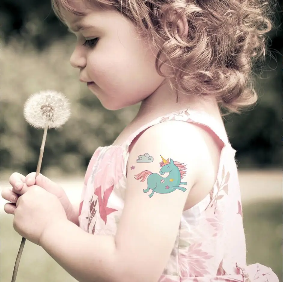 

1pc Color Unicorn Tattoo Set Face Temporary Tattoo Child Tattoo Sticker Body Tatoo for Kids Cute Tattoo Children Tattoos T1998