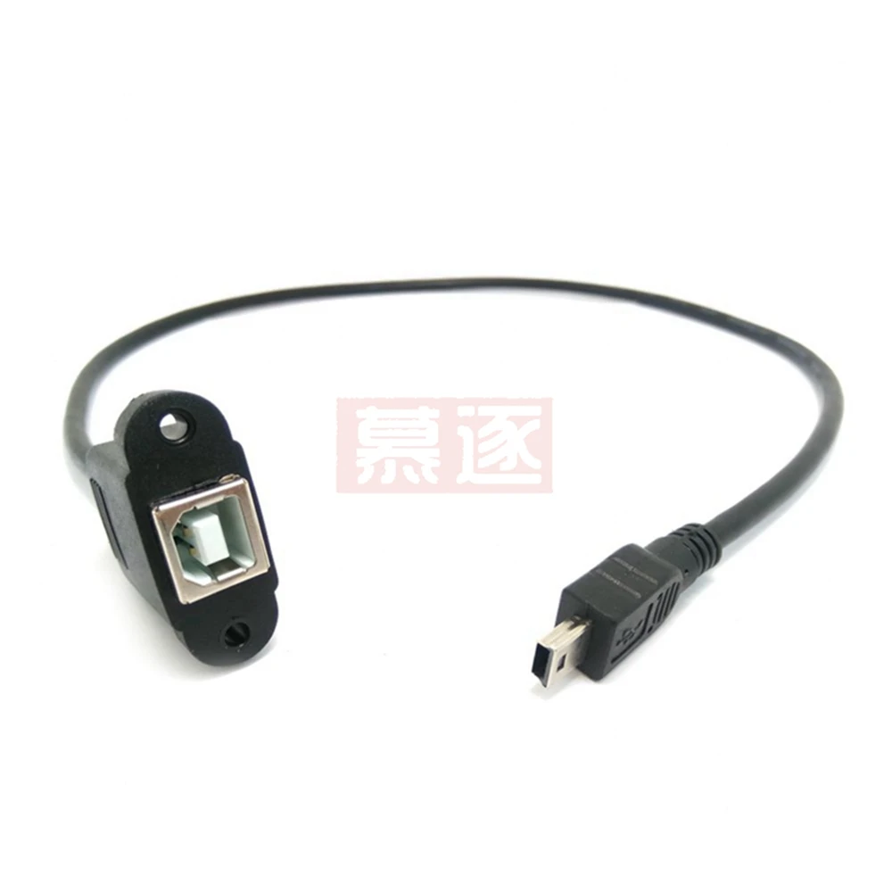 USB صغير إلى USB 2.0 نوع B أنثى تمديد كابلات كابل مع لوحة جبل ثقب المسمار قفل موصل محول 0.3 متر 0.5 متر