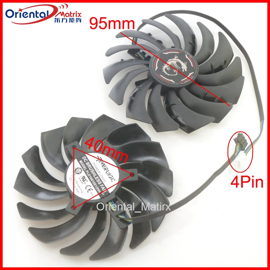 

PLD10010S12HH PLD10010B12HH 12V 0.40A 4Pin For MSI RX6600XT RX6700XT GAMING X Video Graphics Card Cooler Cooling Fan