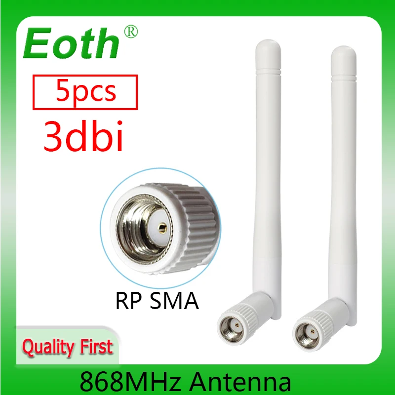 EOTH 5pcs 868mhz antenna 3dbi sma female 915mhz lora antene pbx iot module lorawan signal receiver antena high gain