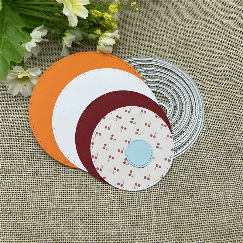 8pcs Circles Metal stencil mold Cutting Dies decoration scrapbook die cuts Album Paper Craft Embossing DIY Card Crafts