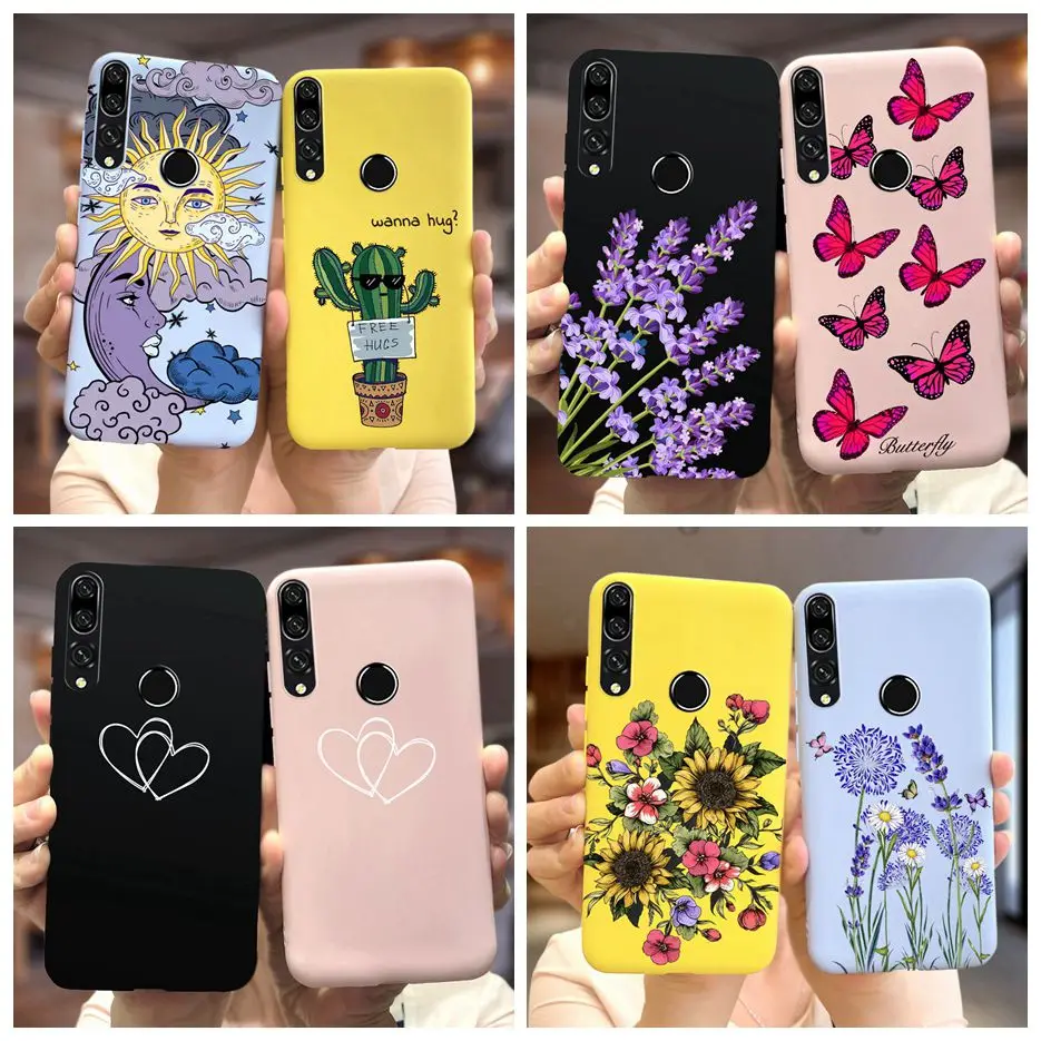 For Huawei Y9 Prime 2019 Case STK-L21 Stylish Flower Cartoon Phone Cover For Huawei Y9 Y 9 Prime 2019 Cases Fundas Coque Bumper