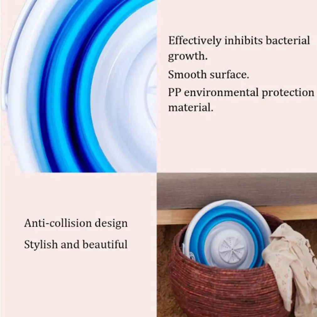 Folding Washing Machine Ultrasonic Turbo Mini Washing Machine Mini Socks And Panties Cleaning Artifact Portable Washing Machine