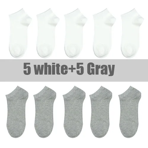 10 Pairs Solid Color Women Socks Breathable Sports socks Casual Boat socks Comfortable Cotton Ankle Socks Size 36-44 white black